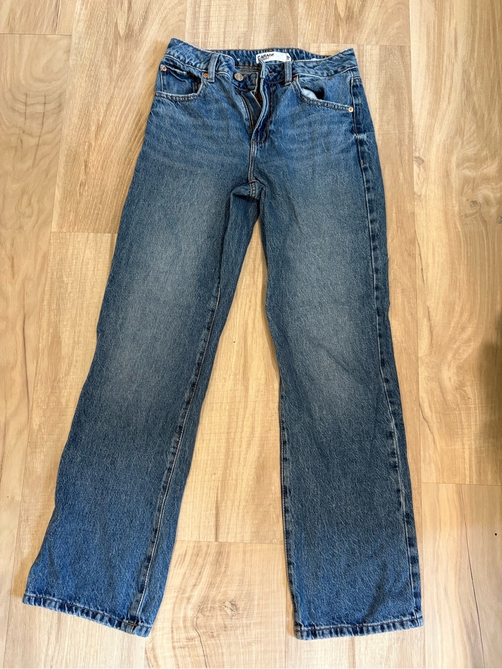 Garage Womens 90s Straight Blue Denim Jeans - Straight Fit